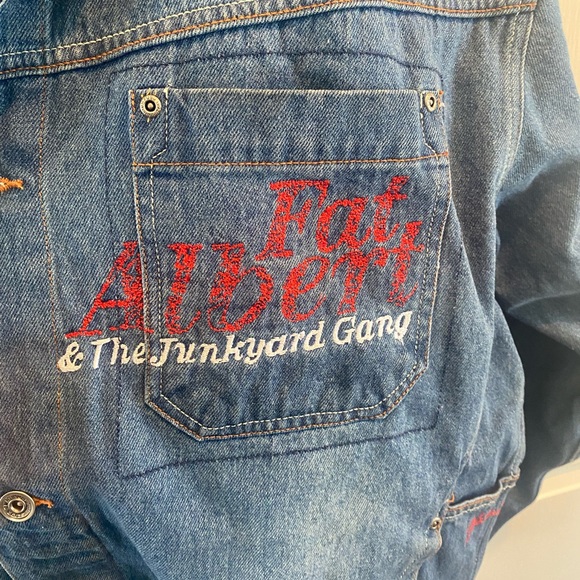 Vintage Y2K FUBU Premium Fat Albert and The Junkyard Garage Denim Jacket XXL - Picture 3 of 15
